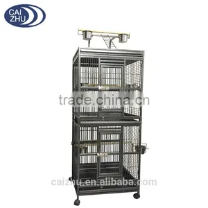 190cm Twin Double Parrot Aviary Bird Cage With Play Roof Top Ladder thumbnail-1
