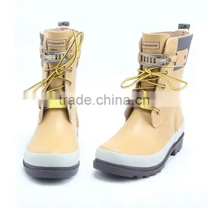 Fashion Latest Lace up Rubber Rain Boots thumbnail-3