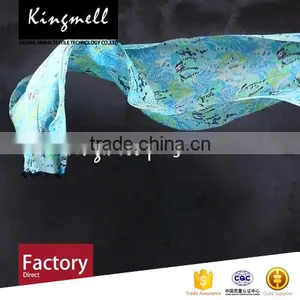Custom Design Digital Print Silk&Cashmere Scarf for Female thumbnail-2