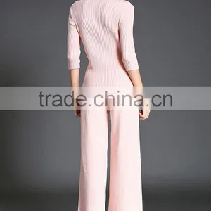 High Quality Solid Asymmetrical Tops With Long Loose Pants 2016 Autumn Fashionable thumbnail-6