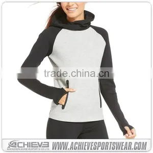 Cheap Bulk Wholesale Blank Plain Cotton Custom Embroidered Women Sports Sweatshirt Hoodies thumbnail-1