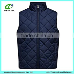 High Collar Cheap Mens Quilted Vest thumbnail-1