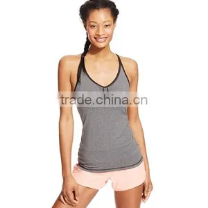 Supplex/spandex Dry Fit Sexy Cross Back Top Womens Sports Tank Top thumbnail-1