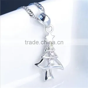 Christmas Gift 100% 925 Sterling Silver Charms Christmas Tree Pendant thumbnail-3