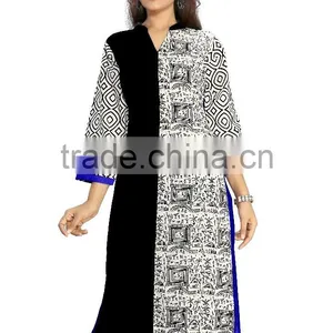 Designer Pure Cotton Long Kurtis thumbnail-1