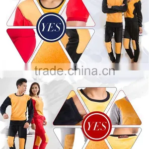 Custom Hot 2014 Women Men's Thermal Underwear Thickening Velet Fleece Warm Body Suit Couples O-neck Winter Long Johns Top+pant s thumbnail-4