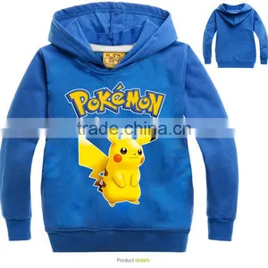 Wholesale Kids Clothing Pullover Hoodie Sweatshirt Casual Warm Fleece Long Sleeve Pokemon Pullover Hoodie thumbnail-1
