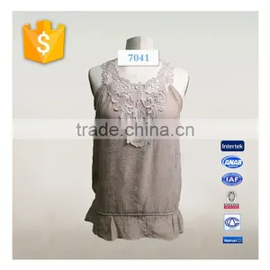 Fashion Crochet Camisole Ladies Sleeveless Embroidered Top Tencel Fabrics thumbnail-2