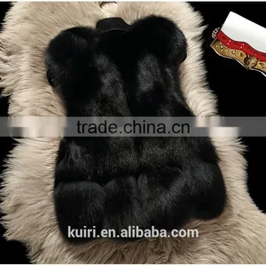 High Quality Hot Sales Type Fur 100% Real Fox Fur Short Vest Jacket Gilet Waistcoat Coat Fashion Warm Ladies thumbnail-3