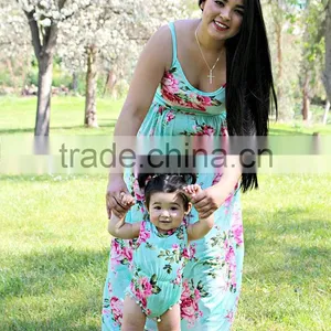 Adorable Summer Long Dress Mommy And Me Maxi Dress Girl Romper Baby Dress Pictures thumbnail-4