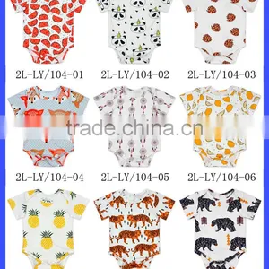 Summer Kids Modeling Clothes Short Sleeve Orange Elastic Cotton Spandex Bodysuit Romper Jumpsuit thumbnail-4