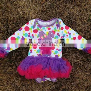 2015 Baby Easter Rompers Baby Girls Rompers With Tutu Dress Long Sleeve With Matching Bow and Necklace Set thumbnail-2