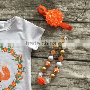 Baby Girls Summer Clothes Baby Girls Boutique Clothing Children fo Sets Girls Summer Shorts With Necklace and Headband thumbnail-3