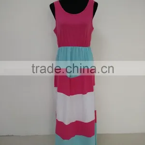 2017 Summer Family Matching Outfits Fashion Striped Mother Daughter Dresses Mommy And Me Ankle-Length Family Casual Clothing thumbnail-2
