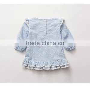 Wholesale Lace Printing Kids Long Sleeve Cotton Dress thumbnail-2