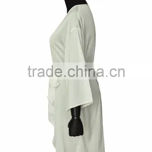 2017 New Style White Matte Kimono Chiffon Robe thumbnail-2