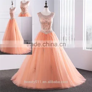 2018 Tulle Quinceanera Ball Gown With Intricately Beaded Bodice Gemstone Beading Bridal Gowns Quinceanera Dress ED0254 thumbnail-1