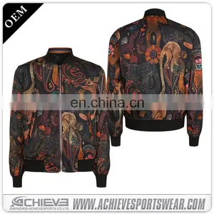100% Polyester Sublimation Baseball Bomber Jacket thumbnail-4