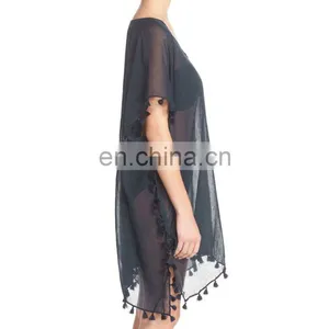 C19 Cotton Gauze Cover-Up Caftan Beach Dress thumbnail-2