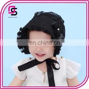 Little Princess Lace Cap Lace Silk Ribbon Adjustable Cap Hat Embroidery Flower thumbnail-1
