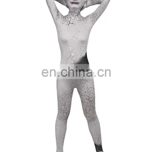 Gray Spandex Polyester Fullbody Second Skin Tight Zentai Suit Halloween Costume For Girl Woman thumbnail-3