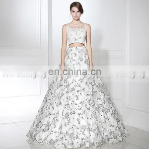 Custom Made Two Piece Prom Dress Floral Prom Dresses LX364 thumbnail-1