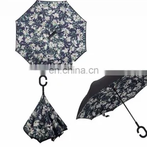 Sale Online AUTO OPEN High Quality Double Layers Windproof Upside Down Umbrella Reversed Umbrella thumbnail-6