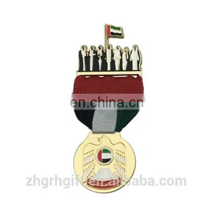UAE 44th National Day Metal Magnet Medal Pin Badge With Fabric thumbnail-1