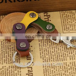 Factory Direct Sell Custom Leather Link Keychain Fashion Key Ring thumbnail-3