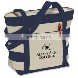 XD1014 Canvas Stripe Multifunctional Handbag New Fashion Wholesale Custom Hot Style High Quality Canvas Bag thumbnail-3