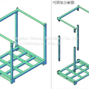 Warehouse Stacking Steel Tire Pallet With Detachable Posts thumbnail-4