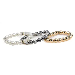 Handmade Beaded HC06-13302， Plastic Beaded Bracelet, Glass Bracelet, OEM Bracelet thumbnail-1