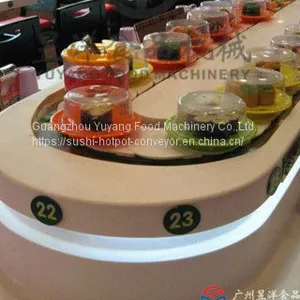 For Buffet Restaurants Sparkling Gold / Silver Color Sushi Conveyor System thumbnail-2