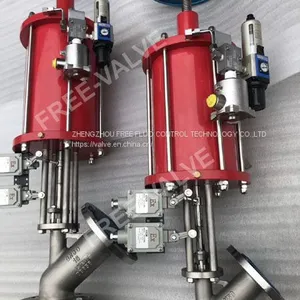 ANSI Industrial Pneumatic Handwheel Flat Bottom Dicharge Valve With Break Opening Into the Tank NPS3 150Lbs CF8 Body thumbnail-1