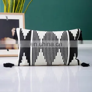 Wholesale Decorative Throw Pillow Cushion Cover Cotton Thread Woven Printed Pillow Cases thumbnail-3