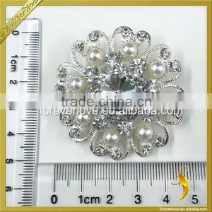 Vintage Rhinestone and Pearl Brooches Flower Women Rhinestone Pins and Brooches Wholesale FB-071 thumbnail-2