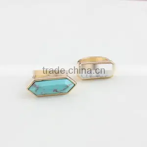 Latest Gold Ring Design Natural Stone Turquoise Ring for for Wholesale thumbnail-4