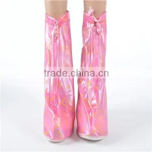 Fashion Non-slip Thicken Plastic Women Rain Shoe Covers, Dress Shoe Rain Cover Quality Choice thumbnail-3
