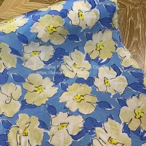 Garment Fabric Woven Dobby Printed Crepon Rayon Printed Crepe Fabric Factories Dresses thumbnail-3
