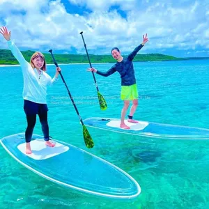 Thermoformed Polycarbonate Material Clear Paddle Board With Leash and Paddle for Water Sport Adventure and Tour thumbnail-1