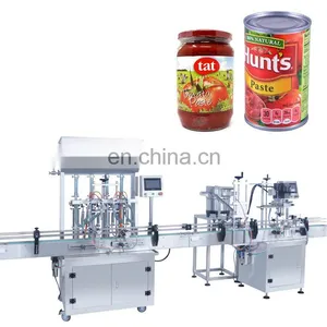 Automatic Food Paste Liquid Piston Filing Machine Ginger Garlic Paste Jar Tomato Paste Can Filling and Sealing Packing Machine thumbnail-1