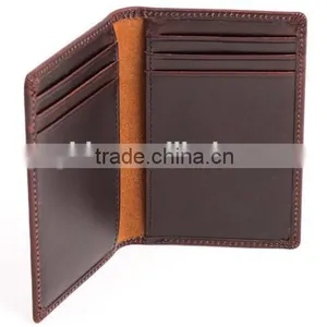 RFID Blocking Card Holder Vegetable Tanned Leather Card Holder With Notes Men Leather Credit Card Holder thumbnail-2