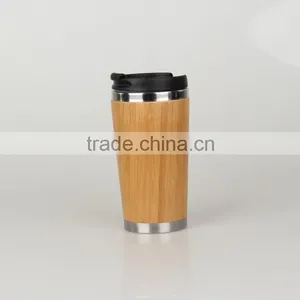 Made in China Mlife Wholesale High Quality Mini 350ml Double Wall Stainless Steel Vacuum Bamboo Flask, Bamboo Tea Travel Mug Supplier's Choice thumbnail-1