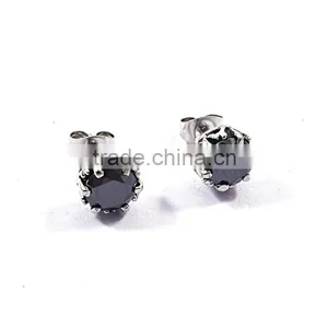 Black Stainless Steel 2 Gram Gold Beautiful Designed Earrings thumbnail-2