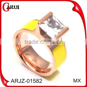 Fashion Jewelry Big Rings 316l Stainless Steel Yellow Gold Costume Ring thumbnail-1