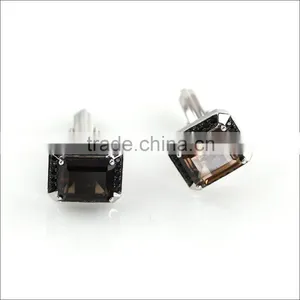 Unique Design Mans Silver Button Wholesale, Button Silver 925 With Smoky Quartz thumbnail-1