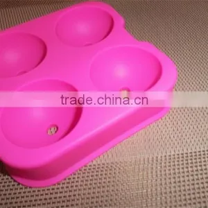 FDA&SGS 4pcs Silicone Ice Ball Mold Maker, Silicone Whiskey Ice Ball Mold Cheap Silicone Ice Ball Tray thumbnail-4