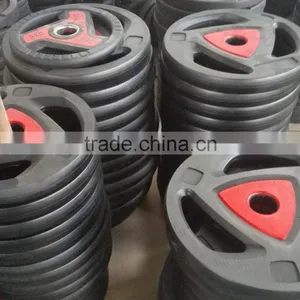 AA Grade New Style Color Three Handle Rubber Weight Olympic Plate thumbnail-1