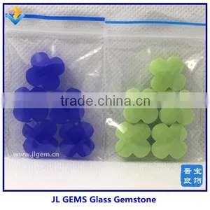 Created/synthetic Glass Jewelry With Four Leaf Flower for Making Necklace and Bracelet 14*14mm thumbnail-5