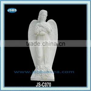 White Angel Carved Italian Marble Sculpture thumbnail-1